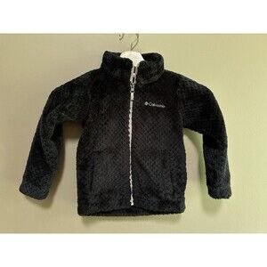 Columbia Fire Side Sherpa Full Zip Fleece Jacket Youth Toddler Girls 4T Black